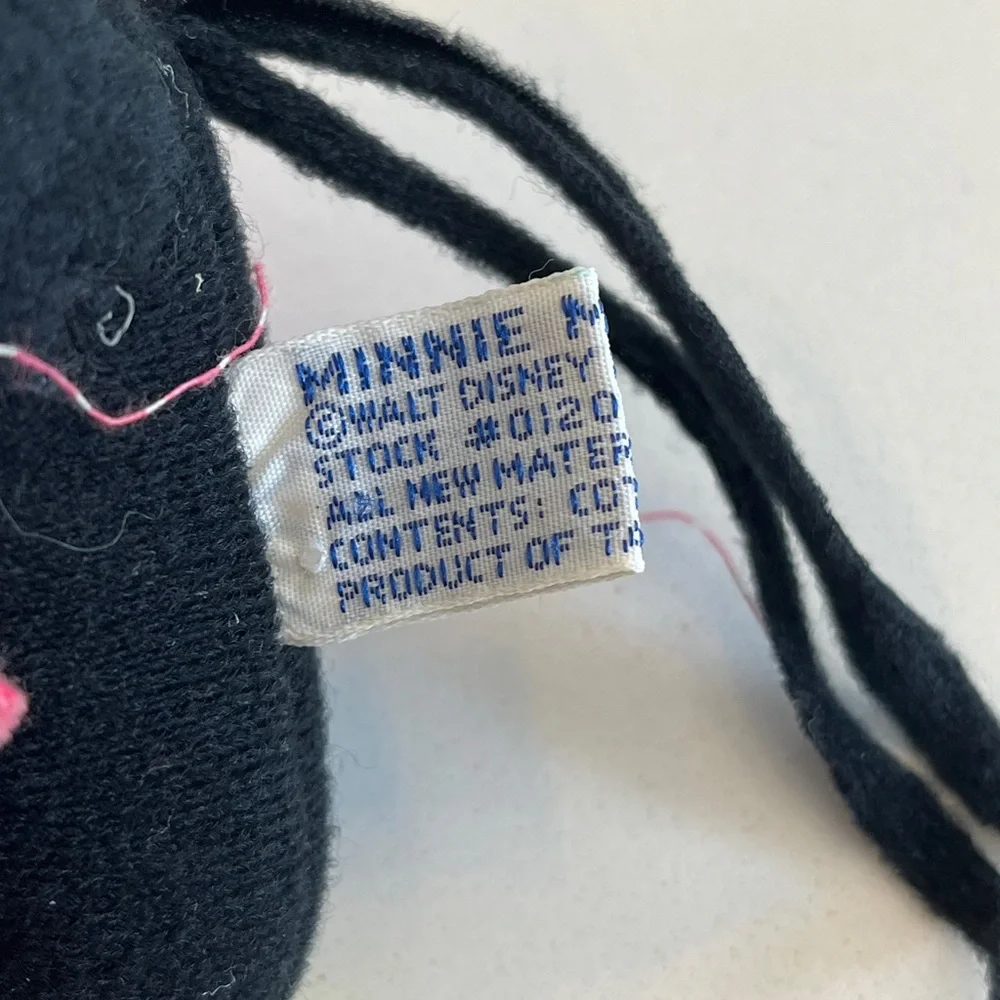 Vintage Disney Minnie Mouse Plush - Black, Pink, Yellow